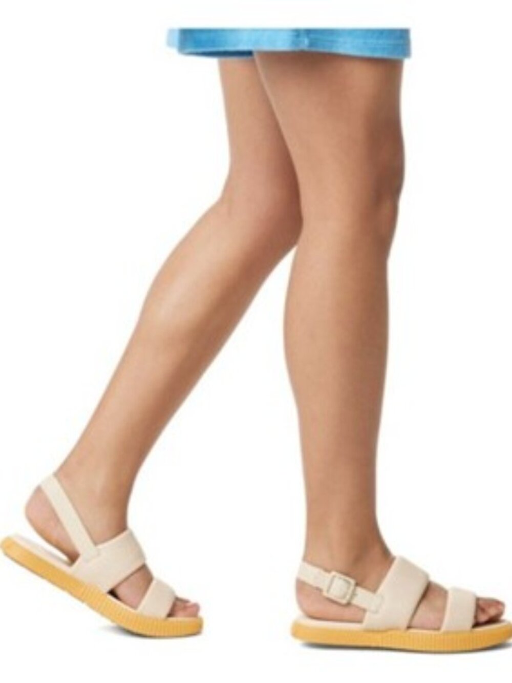 Sorel ONA Streetworks Go-To Flat Sandals Leather Honey White Size 8 NEW